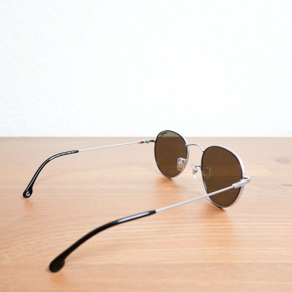 Carrera Round Metal Polarized Sunglasses Silver Black - Picture 8 of 8